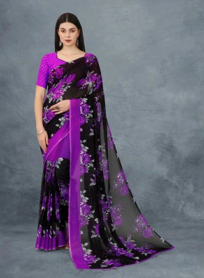 Adi Digital Print Bollywood Pure Silk Saree(Purple)