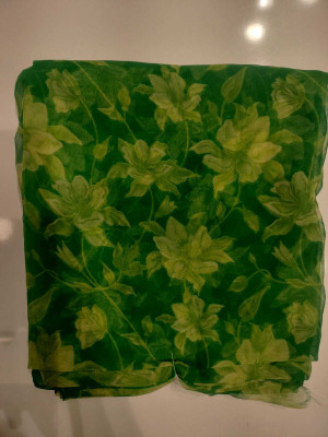 sunitraa Floral Print Daily Wear Georgette Saree(Green, Light Green)