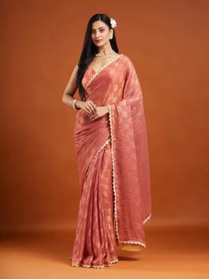 Online Bazaaar Embellished Bollywood Chiffon Saree(Orange)