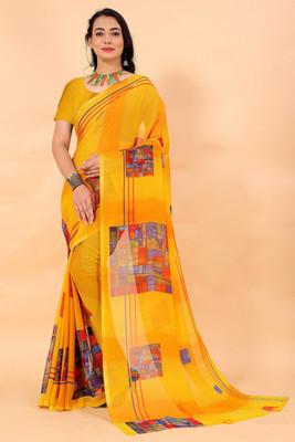 Aishwarya Printed Daily Wear Georgette Saree(Yellow)