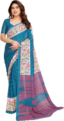 Moda Rapido Self Design Daily Wear Georgette Saree(Blue)