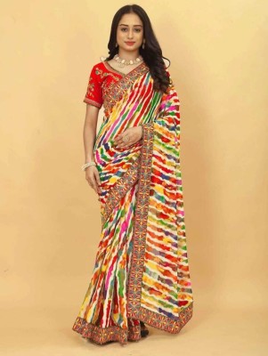 Damru trendz Printed Daily Wear Georgette Saree(Multicolor)