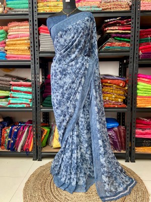 bhavika silk mills Printed Daily Wear Georgette Saree(Grey)