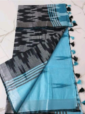 Dikshashree Printed Ikkat Cotton Blend Saree(Multicolor)