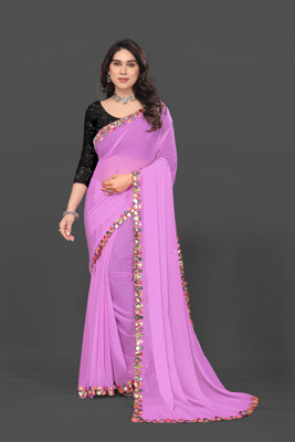 Manan Creation Embellished Bollywood Georgette, Chiffon Saree(Multicolor)