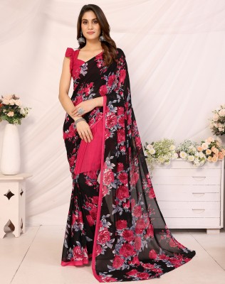 YASHIKA Printed, Digital Print Daily Wear Georgette Saree(Pink)