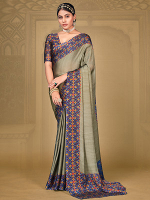 Sareemall Printed Bollywood Chiffon Saree(Grey)