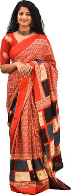 Kiaaron Self Design Daily Wear Pure Cotton Saree(Red)