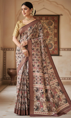KalaKatha Digital Print Bollywood Cotton Silk Saree(Magenta)