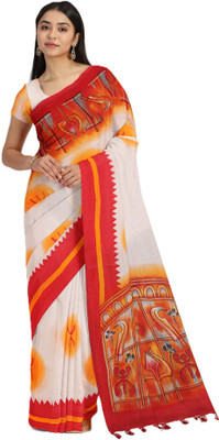 Rnn Saree Printed Handloom Pure Cotton Saree(Multicolor)