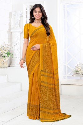 Sareeve Printed Daily Wear Chiffon Saree(Yellow)