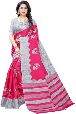 jaiMatadi Self Design Bollywood Cotton Silk Saree(Multicolor)