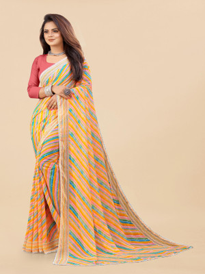 STYLEVEDA Printed Bollywood Georgette Saree(Yellow)