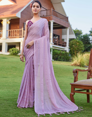 Tasrika Printed, Embellished Bollywood Georgette Saree(Purple)