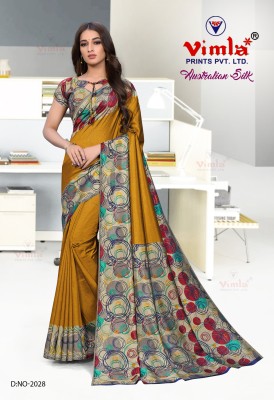 Vimla Printed Bollywood Art Silk Saree(Yellow)