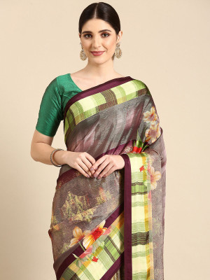 Aishwarya Printed Bollywood Chiffon Saree(Multicolor)