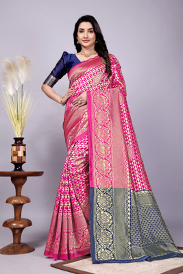 JAY KHODIYA EMBROIDERY Self Design, Paisley Bollywood Jacquard Saree(Pink)
