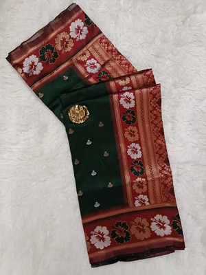SEMORE Printed Banarasi Art Silk Saree(Green)
