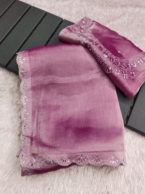 ZOYAL ENTERPRISE Embellished Bollywood Jimmy choo Saree(Pink)