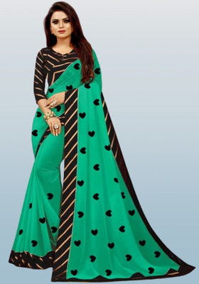 Jevlan Printed Daily Wear Georgette Saree(Light Green)