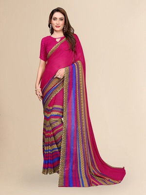 Anand Sarees Paisley, Floral Print Daily Wear Georgette Saree(Pink)