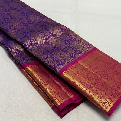 PARAMPARA CREATION Woven Kanjivaram Pure Silk Saree(Purple)