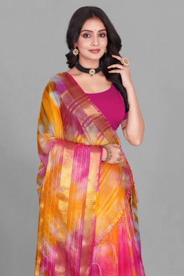 Aarunika LGF Digital Print, Embellished Bollywood Art Silk Saree(Multicolor)