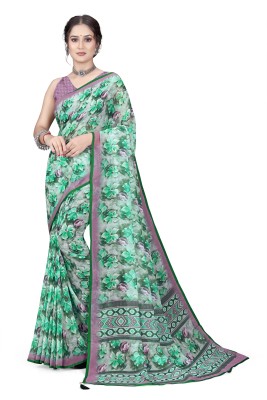 NANCY HUB Embellished Bollywood Georgette Saree(Green)