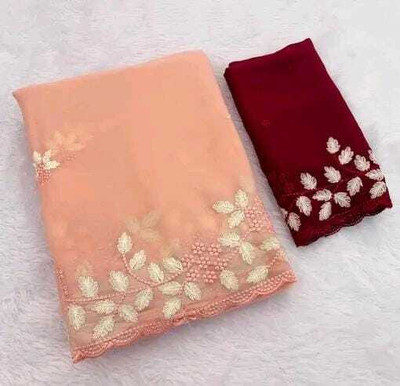 ShreeVastra Embroidered, Floral Print Bollywood Georgette Saree(Yellow)