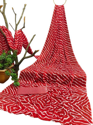 Kanooda Prints Printed Leheria Georgette Saree(Multicolor)