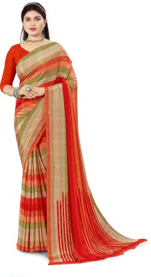 Kasak Printed Bollywood Crepe Saree(Red)