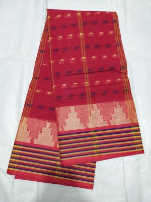 Ghosh handloom Self Design Tant Pure Cotton Saree(Red)