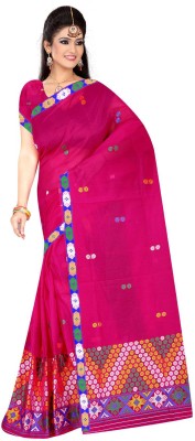 Navya Silk Mills Woven Mekhela Chador Cotton Blend Saree(Pink)