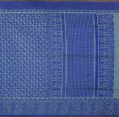 Ksr Handlooms Printed Daily Wear Cotton Blend Saree(Dark Blue)