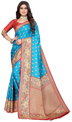 Sadik Fashions Self Design Handloom Pure Silk Saree(Multicolor)