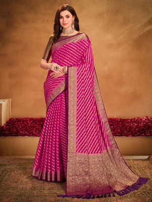 Divastri Woven Kanjivaram Georgette Saree(Pink)