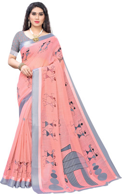 YASHIKA Printed Bollywood Cotton Silk Saree(Pink)