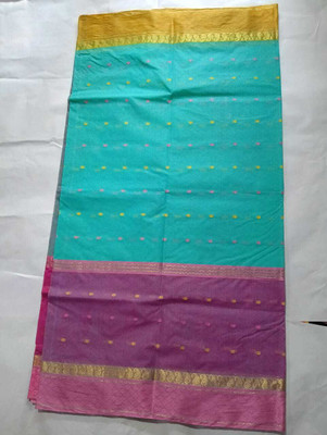 Aishani tant saree ghar Self Design Tant Pure Cotton Saree(Yellow)