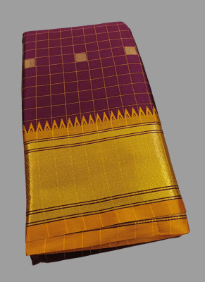 WILLMAKE Printed Bollywood Georgette Saree(Maroon, Yellow)