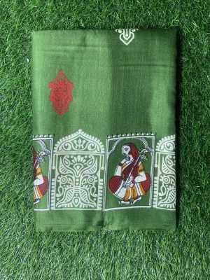 SHORNOMUKUL FASHION Embroidered Daily Wear Pure Silk Saree(Dark Green)