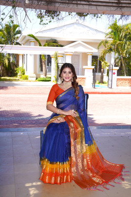 Aarunika MT Solid/Plain Bollywood Organza Saree(Light Blue)