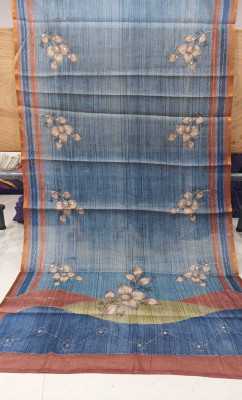 RIDDHICREATION Printed, Woven, Digital Print Daily Wear Cotton Linen Saree(Multicolor)