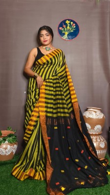 SAYAN CREATION Self Design Handloom Pure Cotton Saree(Multicolor)