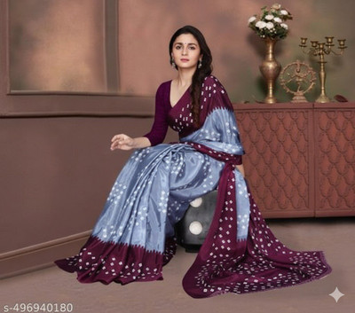 SAREEYA16 Digital Print Bandhani Chiffon Saree(Pink)