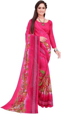 Saadhvi Digital Print Kalamkari Georgette Saree(Pink)