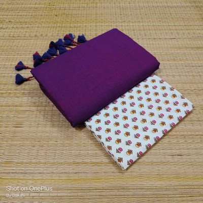 NAMITASAREES Solid/Plain Handloom Pure Cotton Saree(Purple)