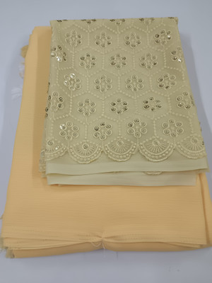 ZENFAB THREADS Color Block Kota Doria Cotton Silk Saree(Yellow)