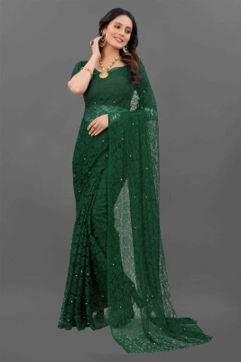 sawan sarees Woven Bollywood Georgette Saree(Green)