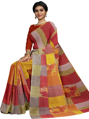 Suntex Floral Print Bandhani Georgette Saree(Multicolor)