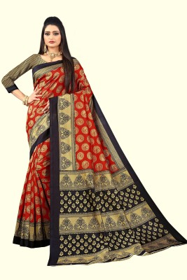 RUNAYA NX Printed Daily Wear Art Silk Saree(Red)